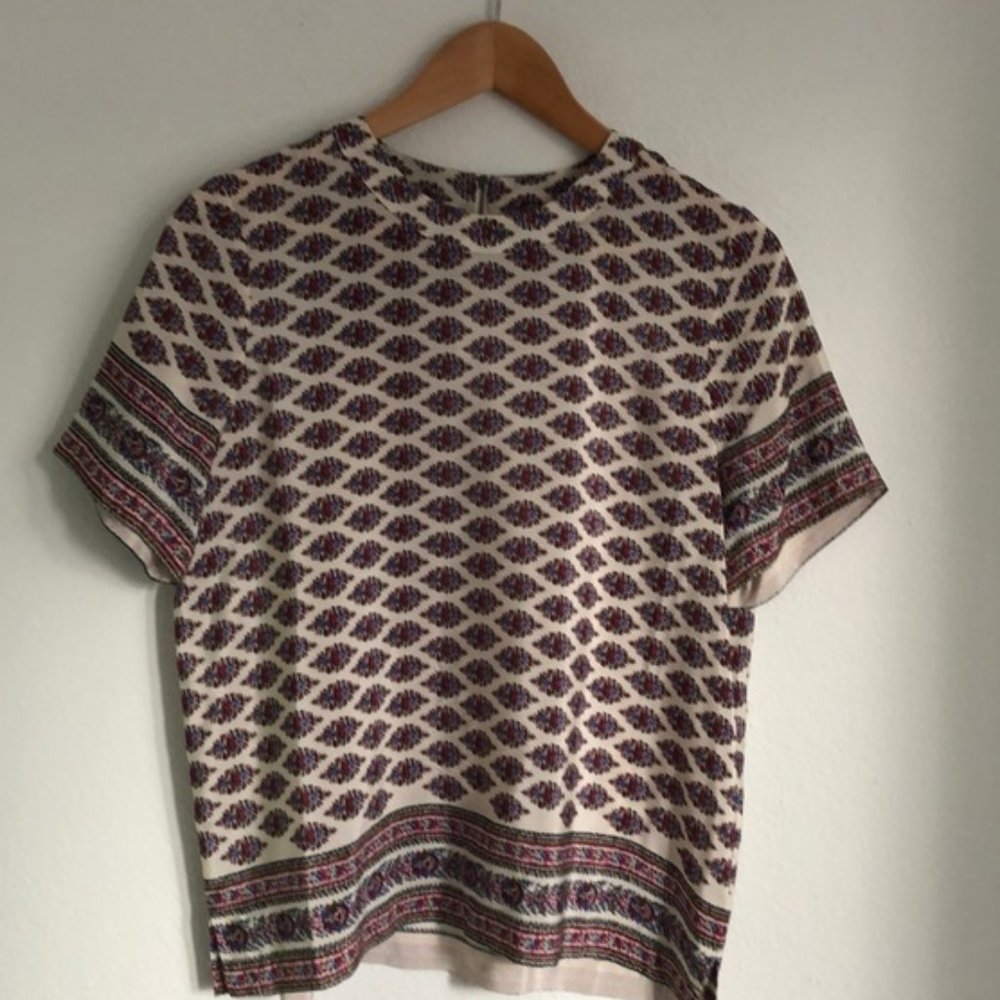 Madewell Silk Refined Tee Floral Blouse